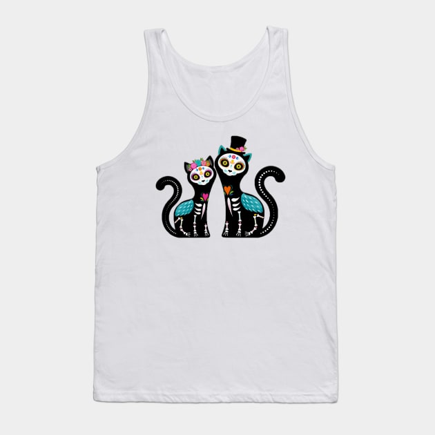 cat Halloween Tank Top by GAGO5